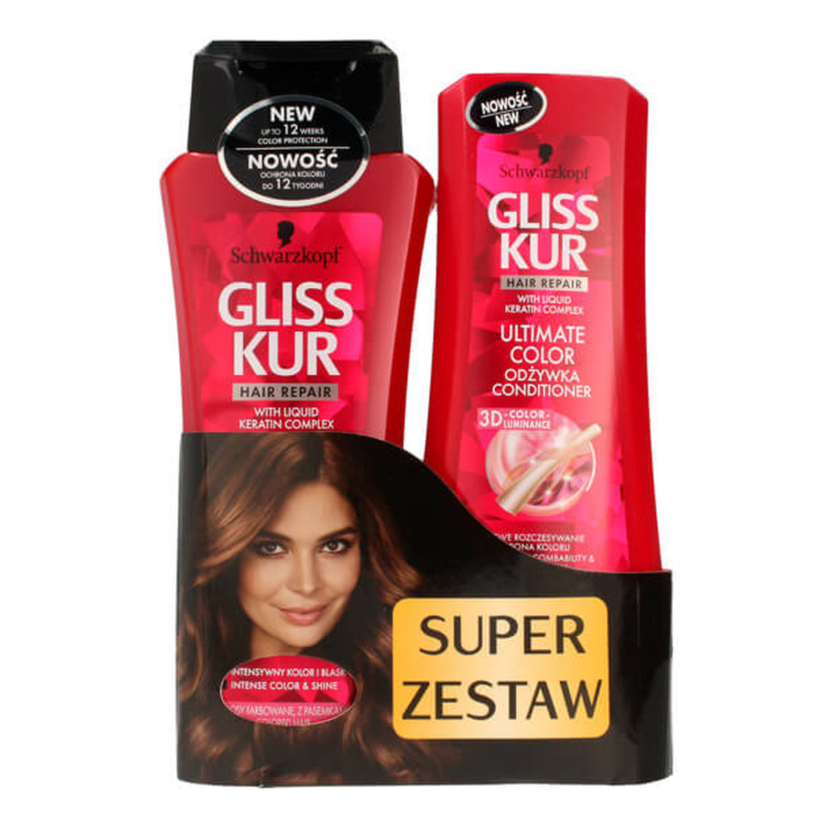 Gliss Ultimate Color zestaw do włosów farbowanych (szampon 250ml + odżywka 200ml)