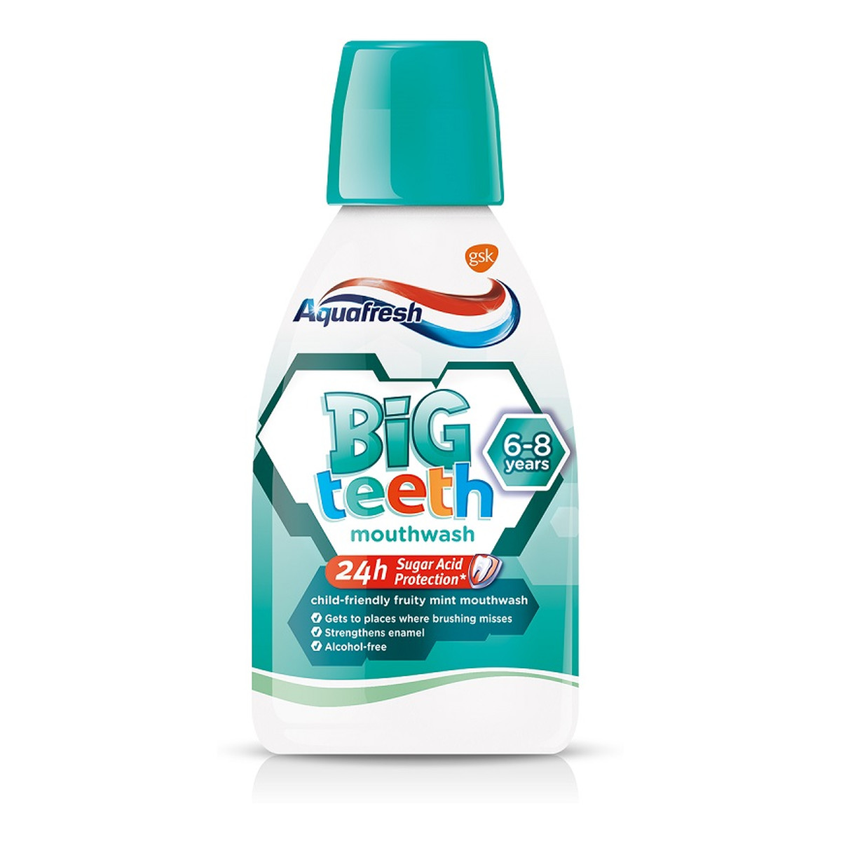 Aquafresh Big teeth mouthwash płyn do płukania jamy ustnej dla dzieci fruit 6-8 lat 300ml