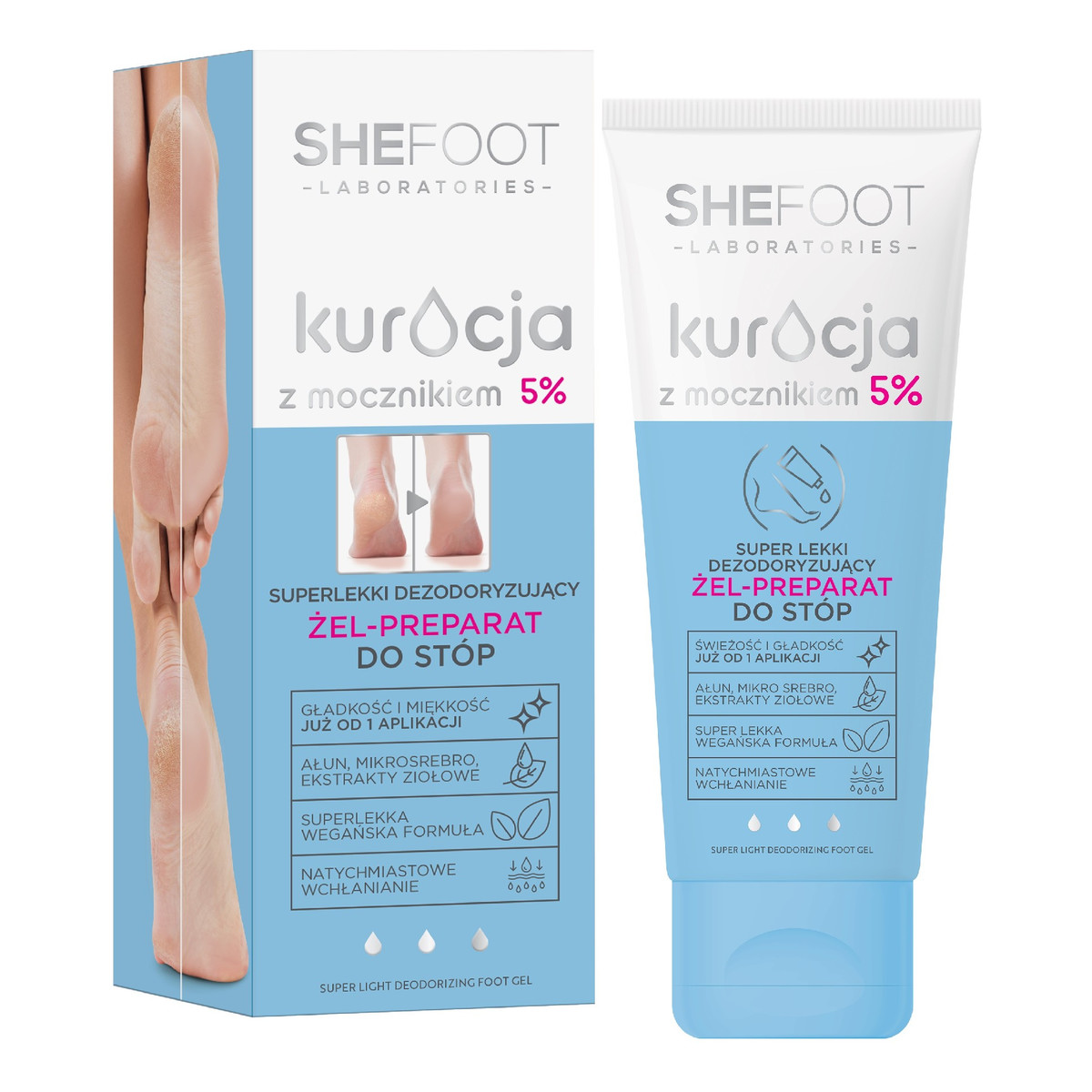 SheFoot Kuracja z Mocznikiem 5% Superlekki Dezodorujący Żel-preparat do stóp 75ml