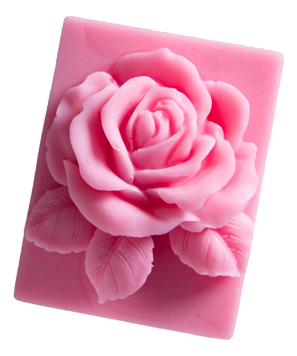 Różowa Róża w Prostokącie naturalne mydło glicerynowe Wiśnia