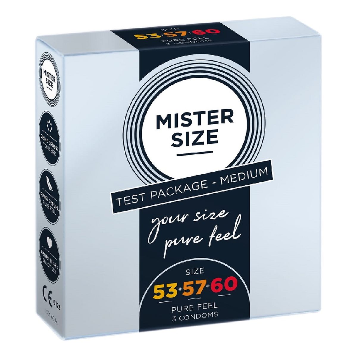 Mister Size Condoms prezerwatywy dopasowane do rozmiaru 53mm 57mm 60mm 3szt.