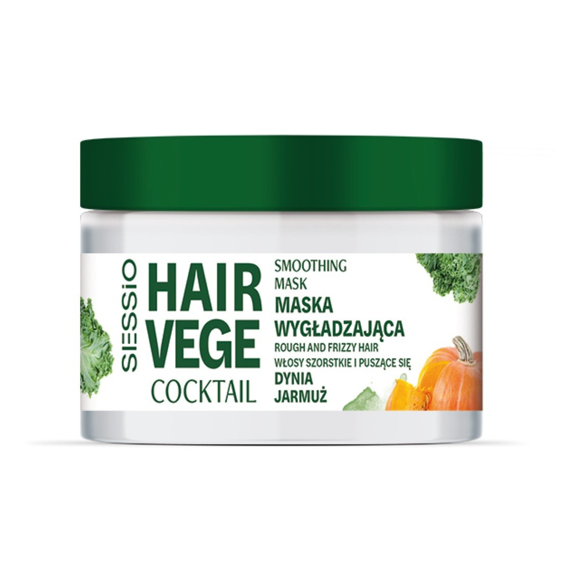 Sessio Hair Vege Cocktail Sessio hair vege coctail wygładzająca maska do włosów szorstkich i puszących się-dynia i jarmuż 250ml