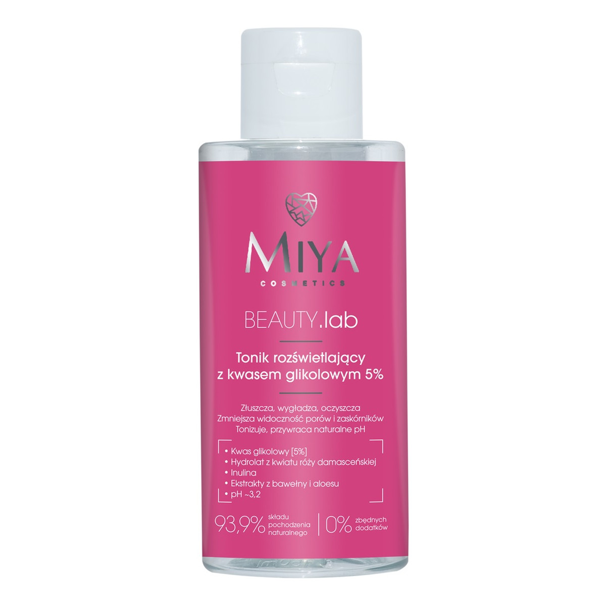 Miya Cosmetics Beauty lab tonik rozświetlający z kwasem glikolowym 5% 150ml