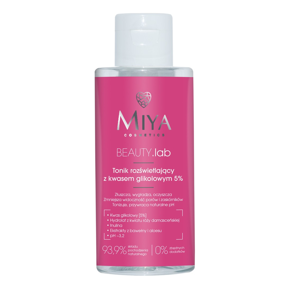 Miya Cosmetics BEAUTY.lab tonik rozświetlający z kwasem glikolowym 5% 150ml