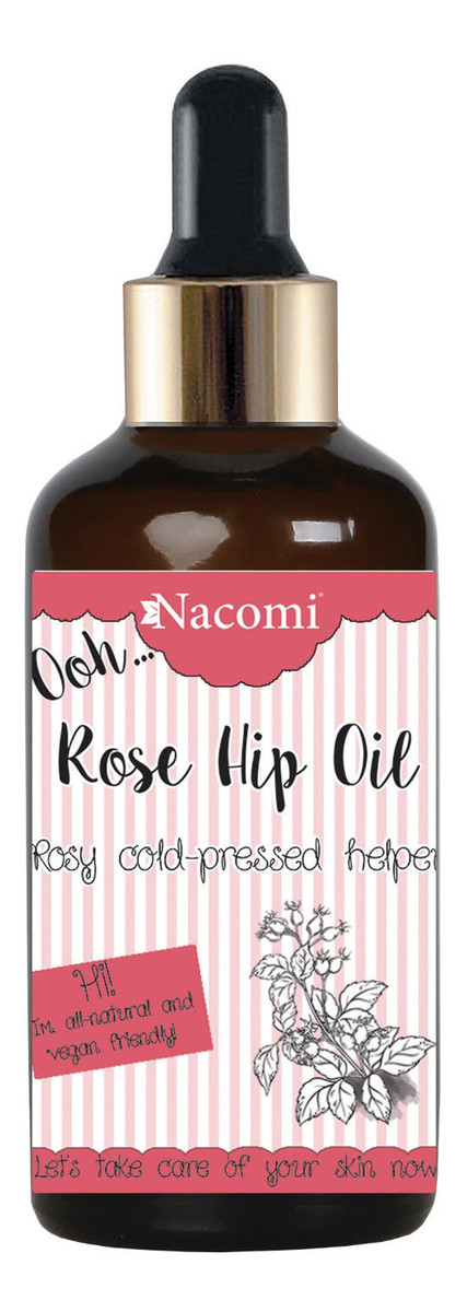 olej z dzikiej róży z pipetą