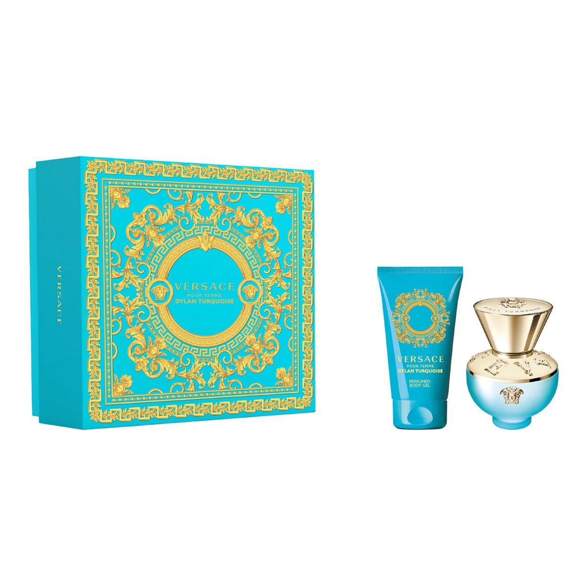 Versace Dylan Turquoise Pour Femme Zestaw woda toaletowa spray 30ml + żel do ciała 50ml