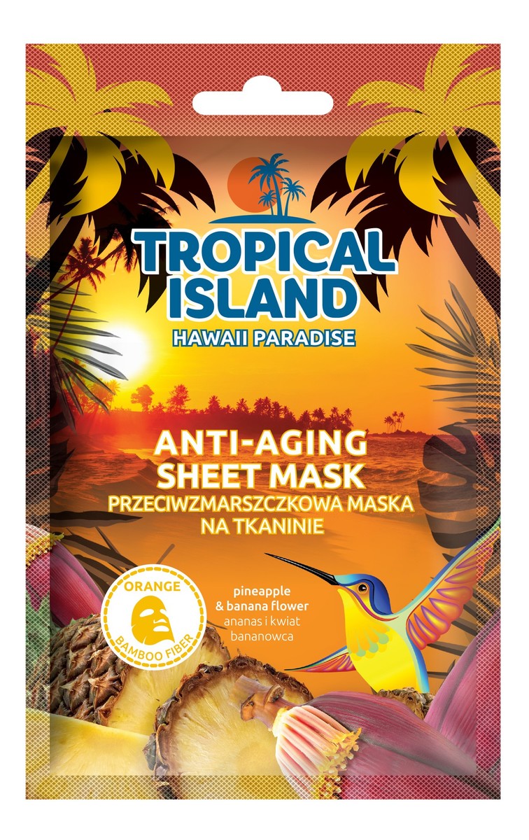 Maska na tkaninie przeciwzmarszczkowa Hawaii Paradise