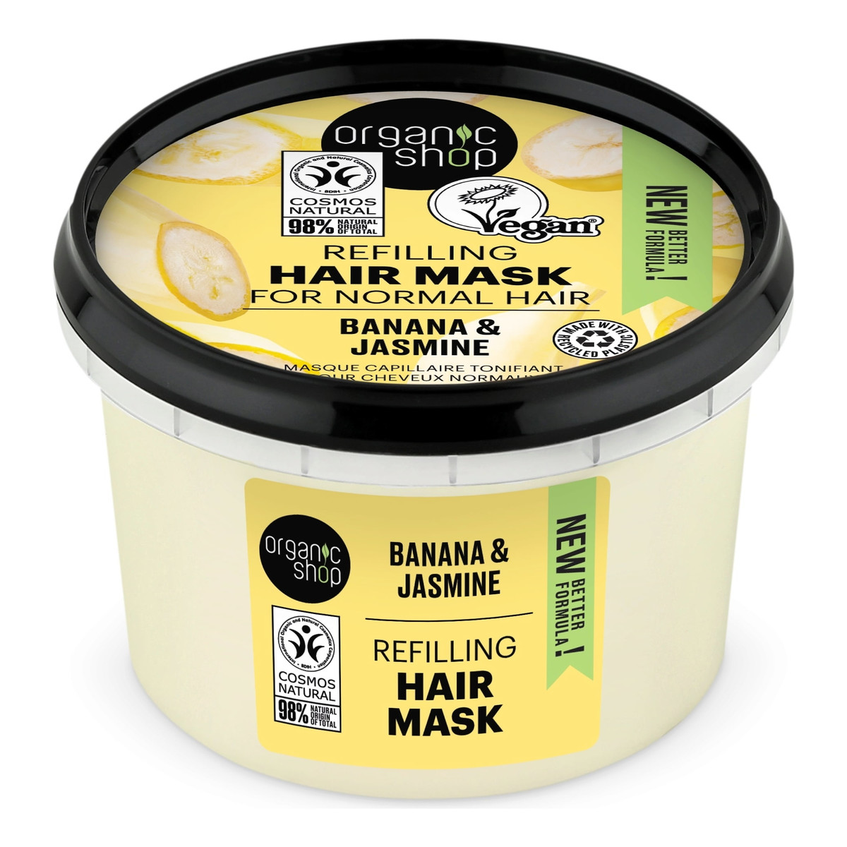 Organic Shop Jaśmin i Banan Organiczna Maska Do Włosów 250ml