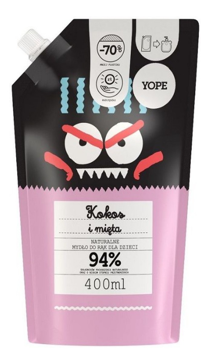 mydło do rąk dla dzieci Kokos i Mięta zapas refill