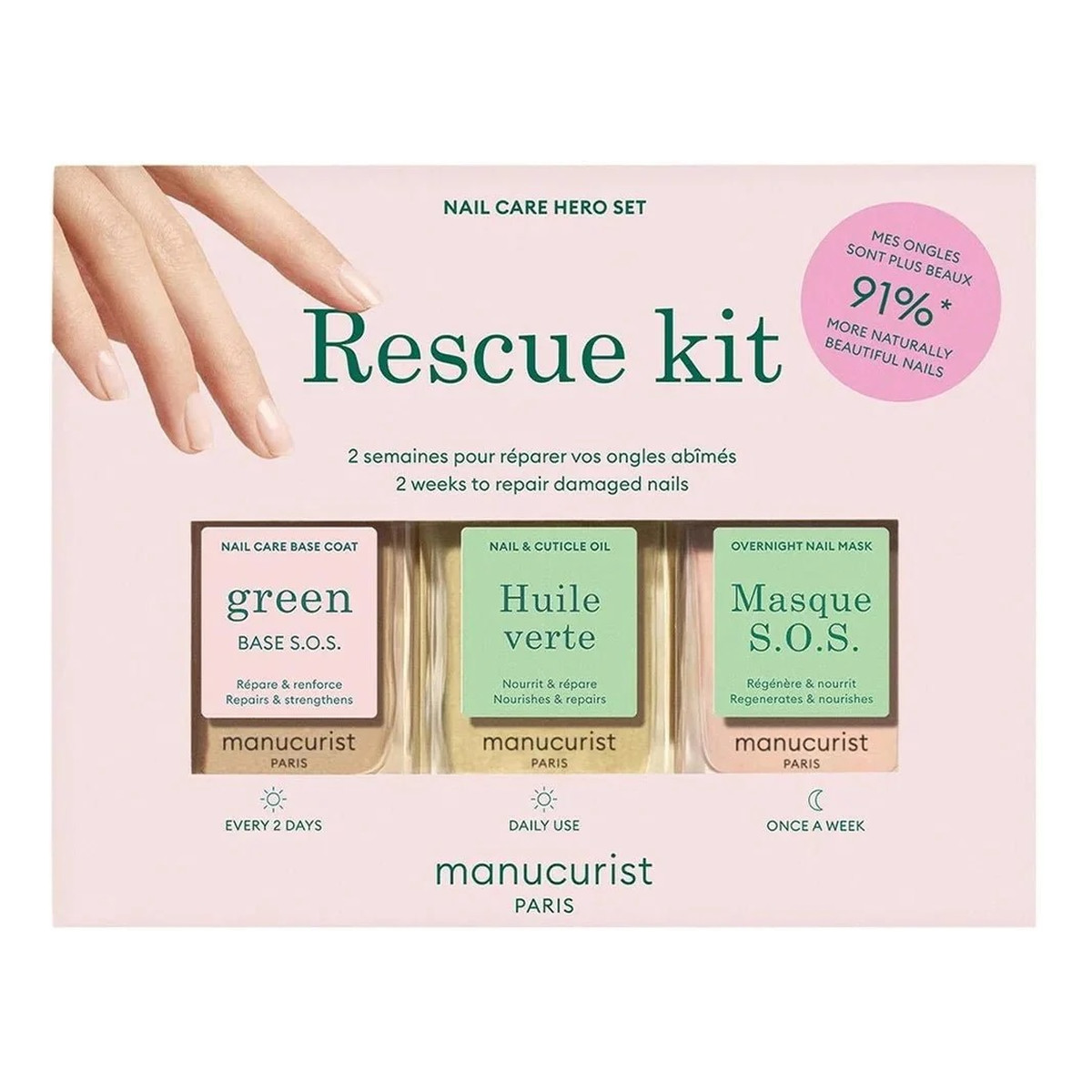 Manucurist Rescue Kit Zestaw do pielęgnacji paznokci 3x15ml 45ml