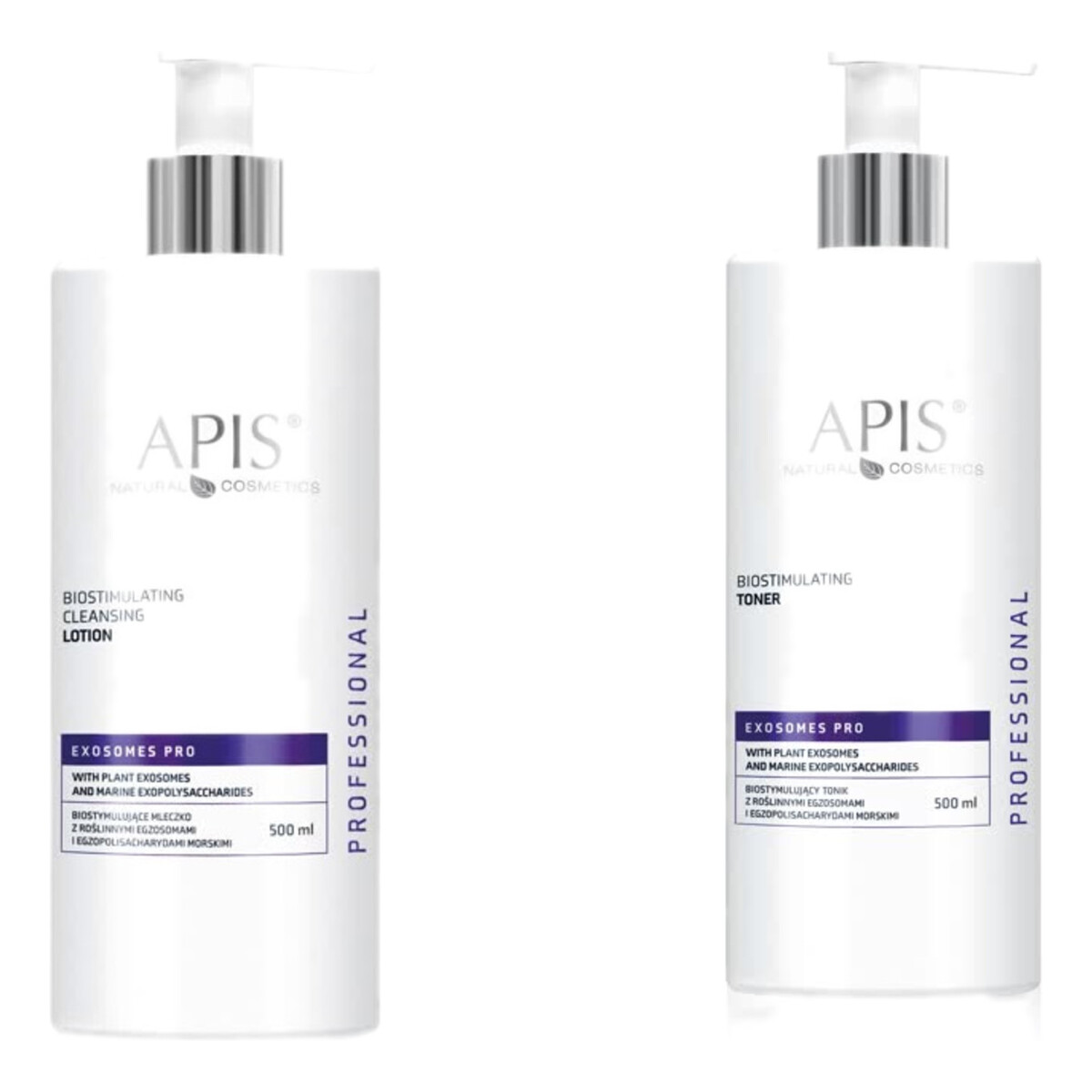 Apis Exosomes Pro Biostymulujące Mleczko + Tonik z roślinnymi egzosomami 2x500ml