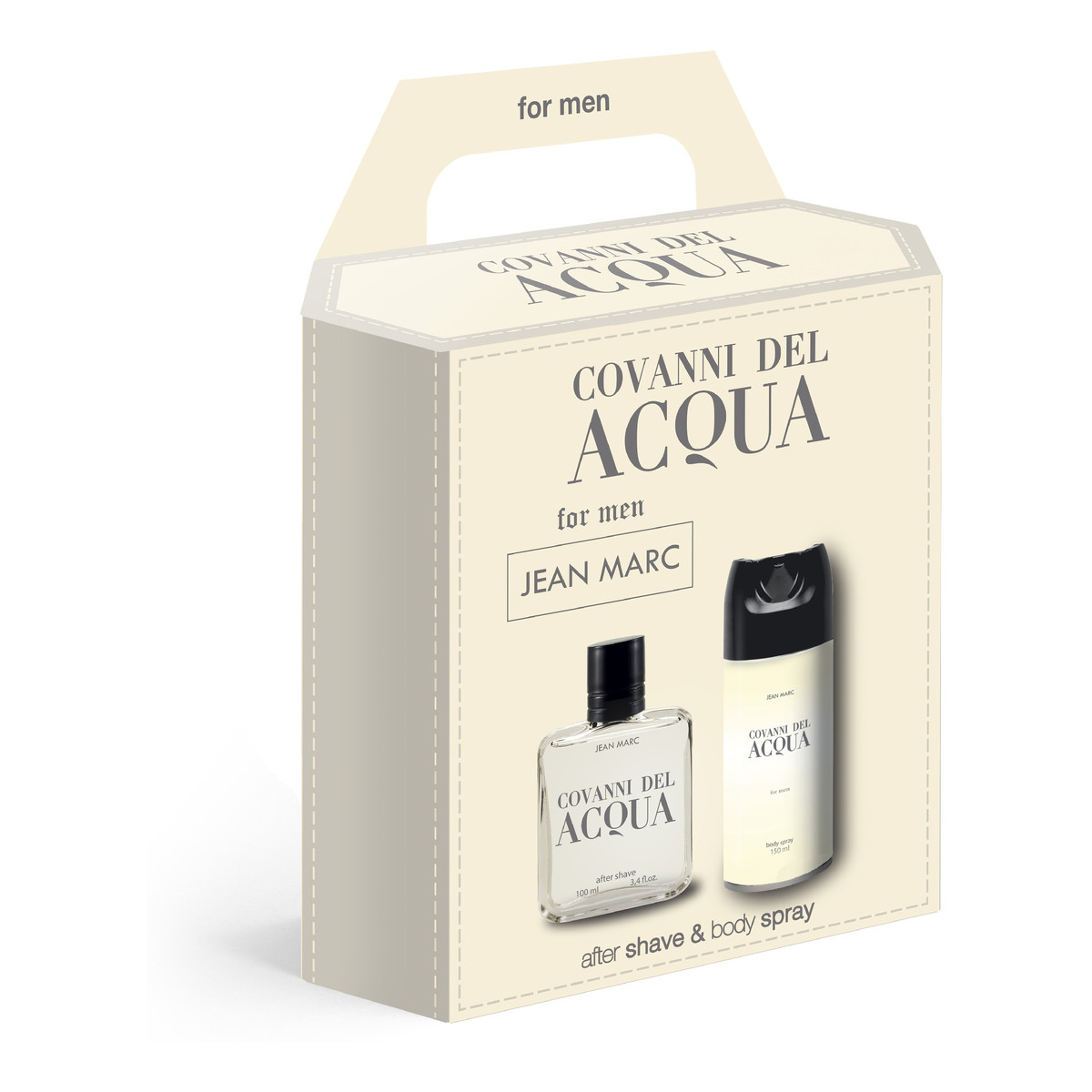 Jean Marc Covanni Del Acqua Zestaw prezentowy męski - dezodorant 150 ml + woda po goleniu