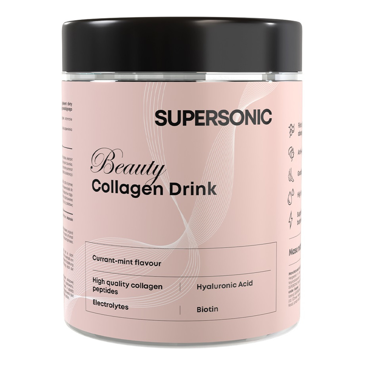Supersonic Beauty collagen drink kolagen w proszku porzeczka-mięta suplement diety 185g
