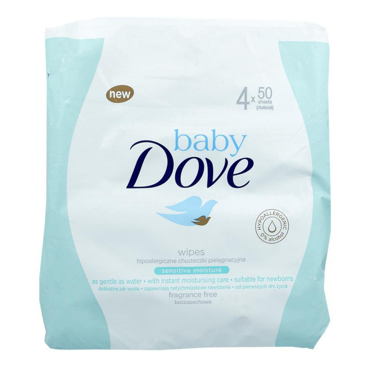 Dove Baby nawilżane chusteczki oczyszczające 4x50szt