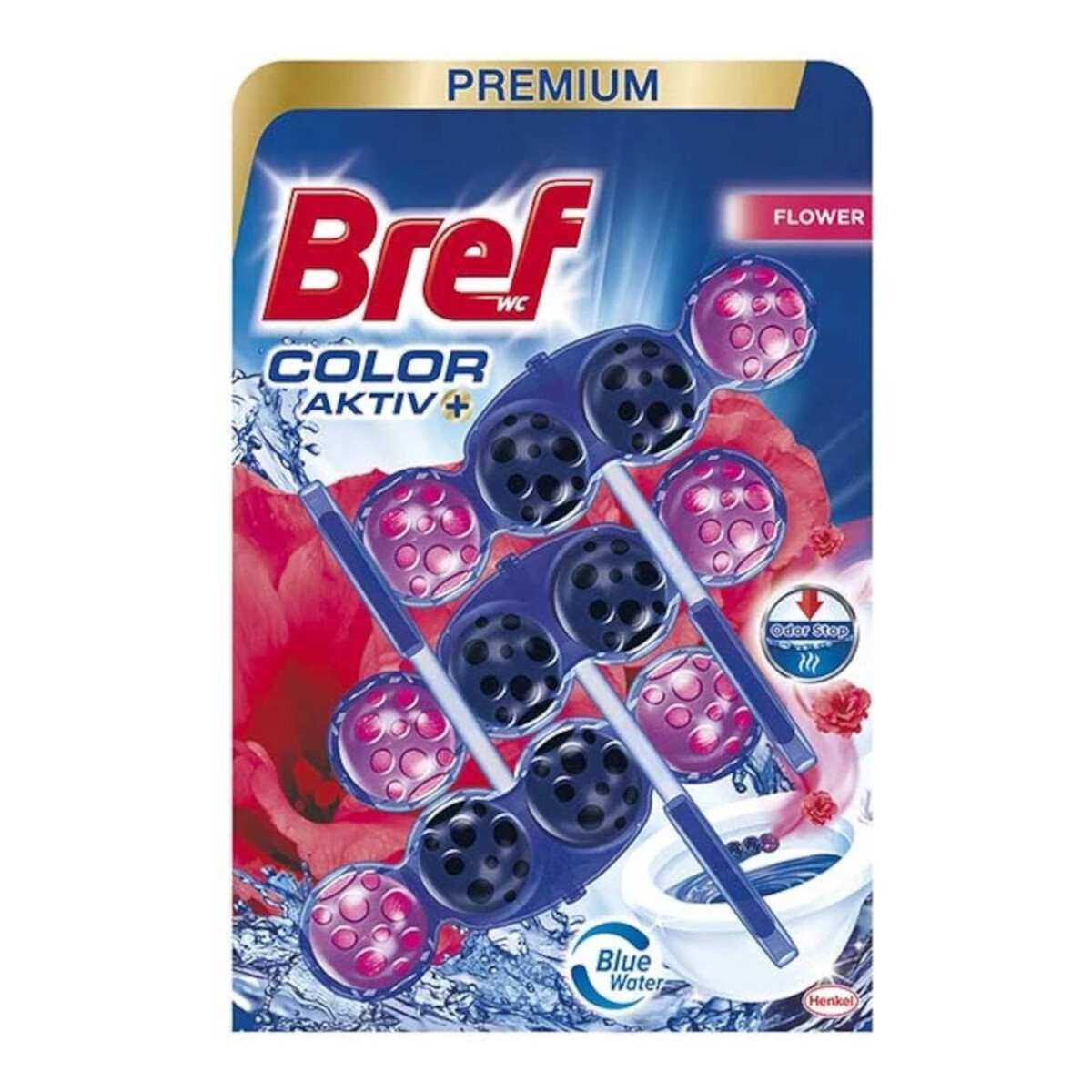 Bref Color Aktiv Zawieszka do WC Barwiąca Wodę Flower 50g