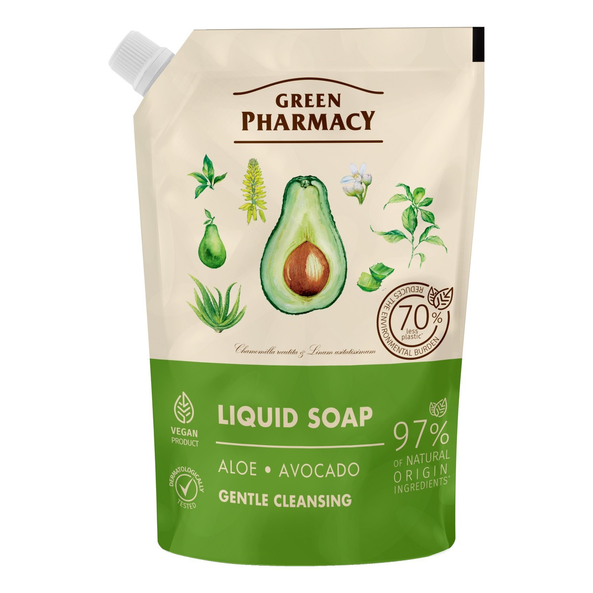 Green Pharmacy Mydło w płynie Aloes + Awokado - zapas 460ml