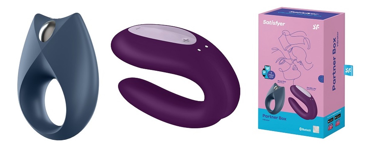 Partner Box zestaw Royal One Ring Vibrator + Double Joy Partner Vibrator