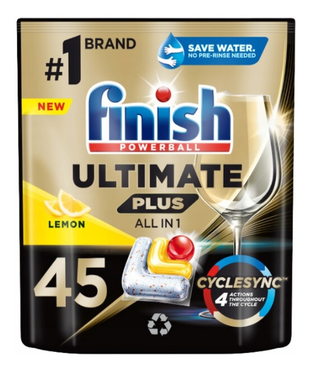 Ultimate plus kapsułki do zmywarki lemon 45szt