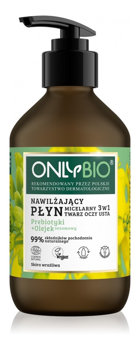 Nawilżający płyn micelarny 3w1 prebiotyki olejek sezamowy