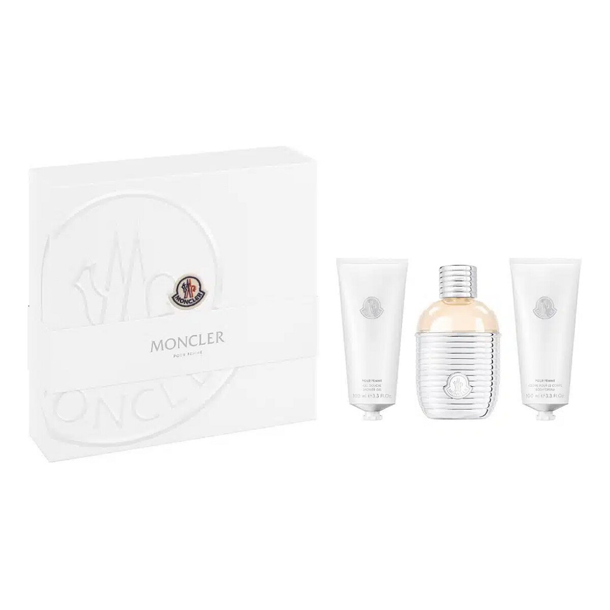 Moncler Pour Femme Zestaw woda perfumowana spray 100ml + żel pod prysznic 100ml + krem do ciała 100ml