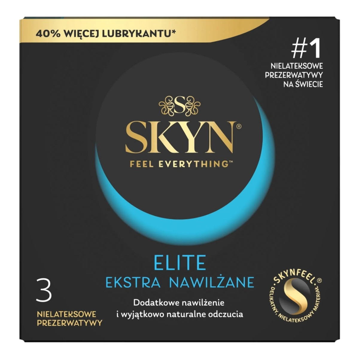 Skyn Elite ekstra nawilżane nielateksowe prezerwatywy 3szt.