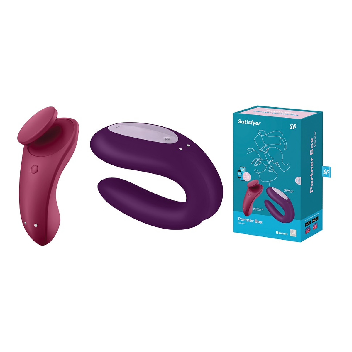 Satisfyer Partner Box zestaw Sexy Secret Panty Vibrator + Double Joy Partner Vibrator