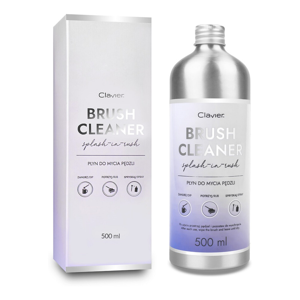 Clavier Brush cleaner płyn do mycia pędzli 500ml