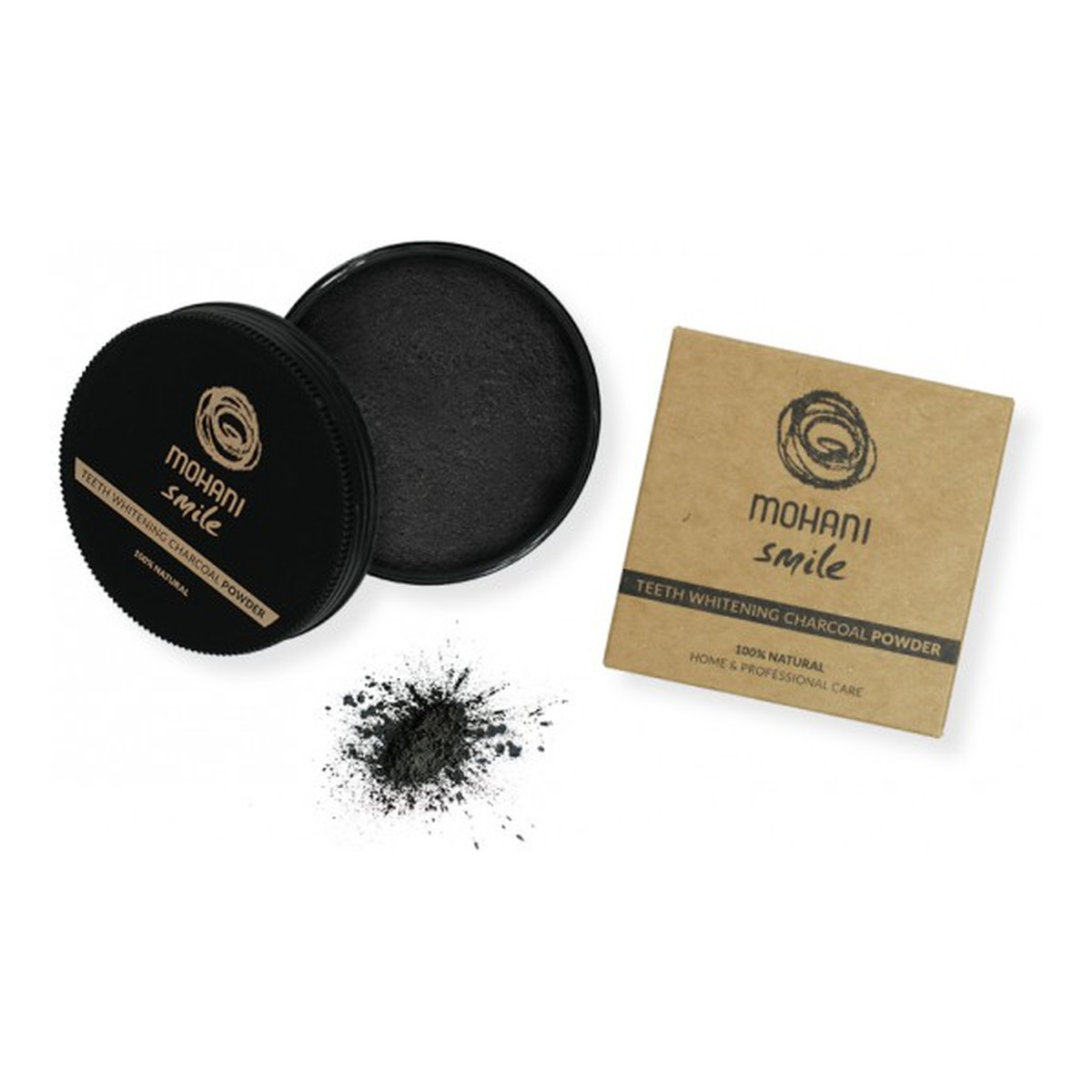 Mohani 100% Naturalny Proszek Do Wybielania Zębów Z Aktywnym Węglem 30g