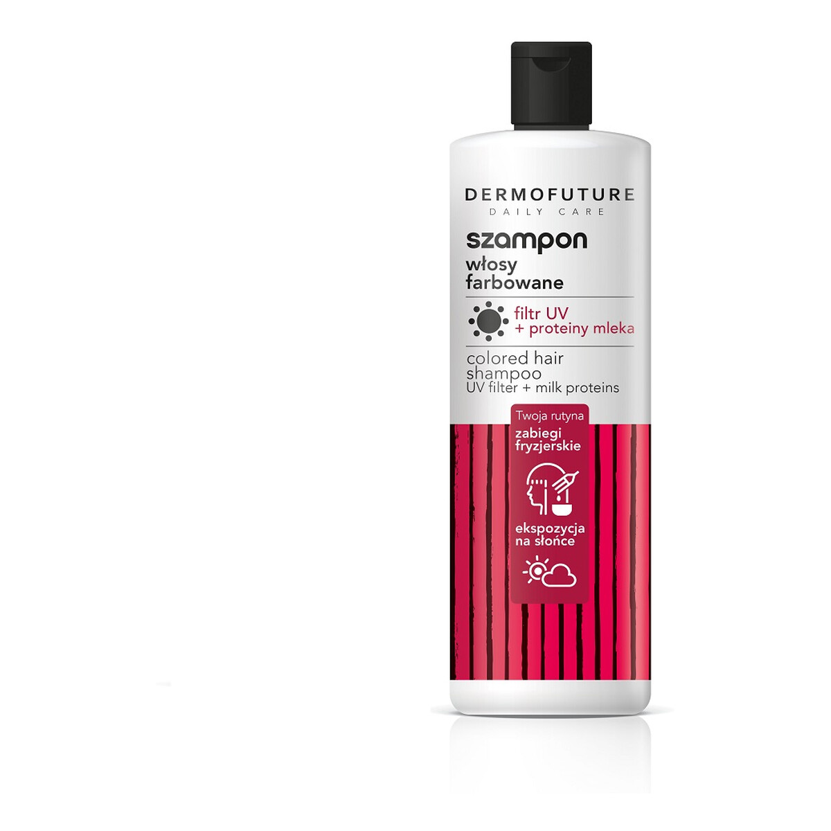 DermoFuture Daily care szampon do włosów farbowanych filtr uv & proteiny mleka 380ml