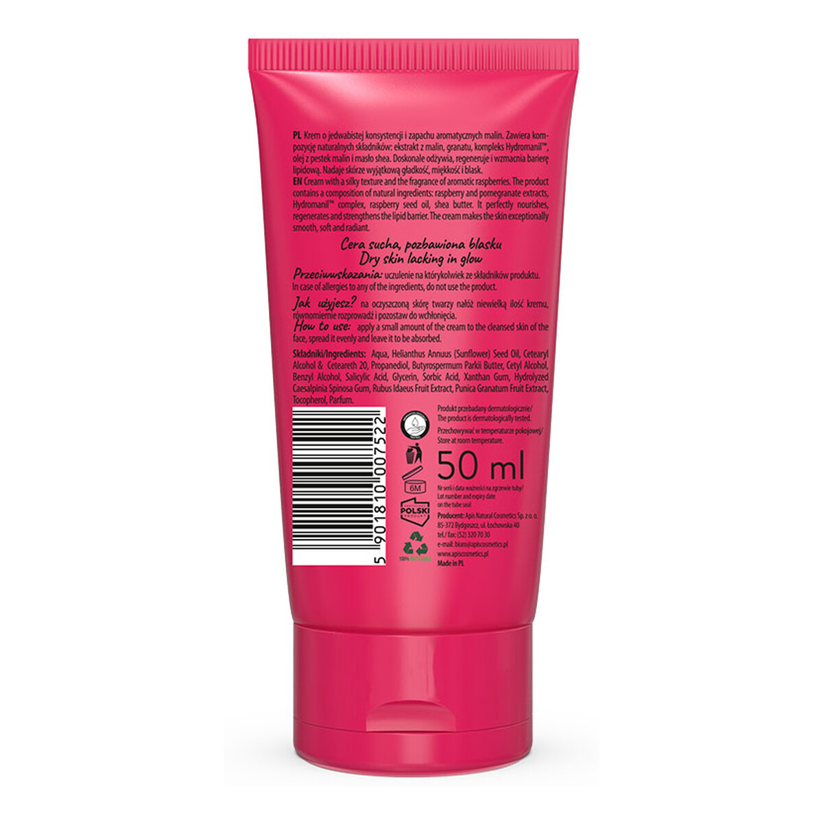 Apis Fruit Shot krem odżywczy do cery suchej Malina 50ml