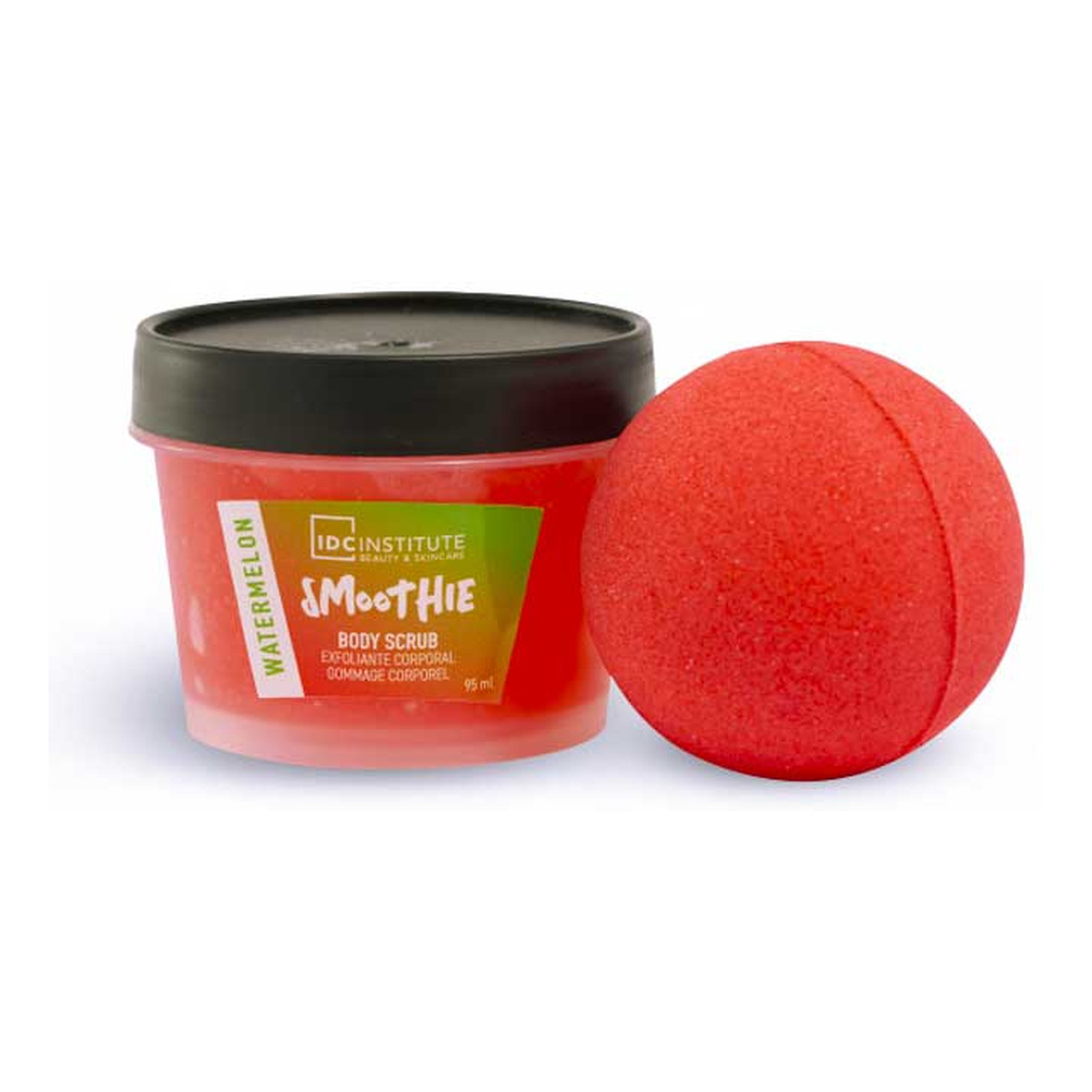 IDC Smoothie Mini Watermelon Mini Zestaw do Kąpieli Scrub do ciała i Kula musująca Arbuz