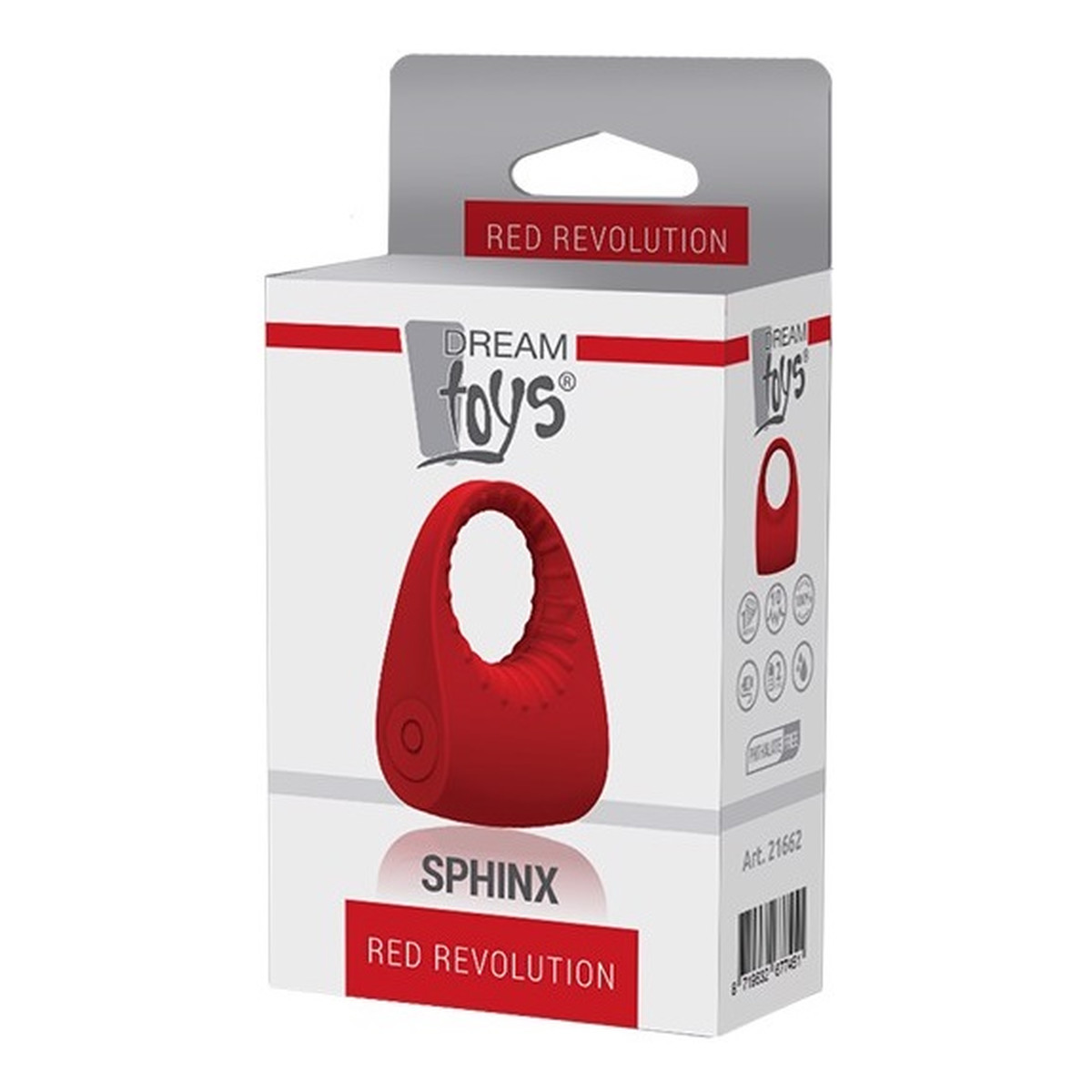 Dream Toys Red revolution sphinx wibrujący pierścień na penisa