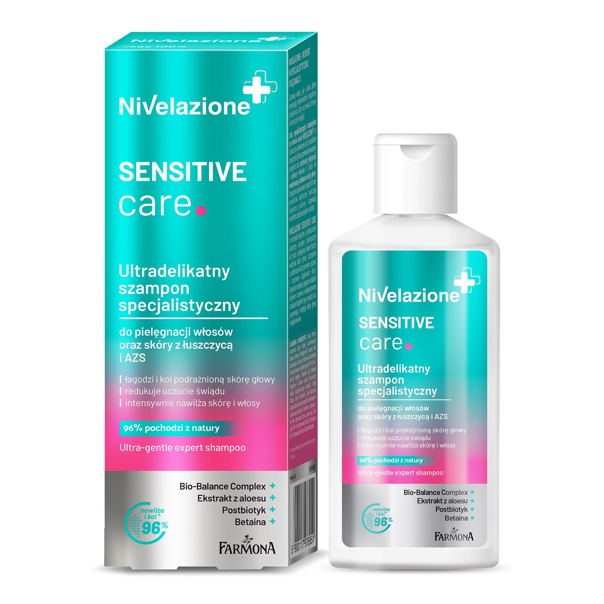 Farmona Nivelazione+ Ultradelikatny Szampon specjalistyczny Sensitive Care do włosów i skóry z łuszczycą i AZS 100ml