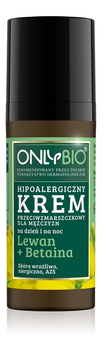 Hipoalergiczny krem przeciwzmarszczkowy dla mężczyzn na dzień i na noc Lewan + Betaina
