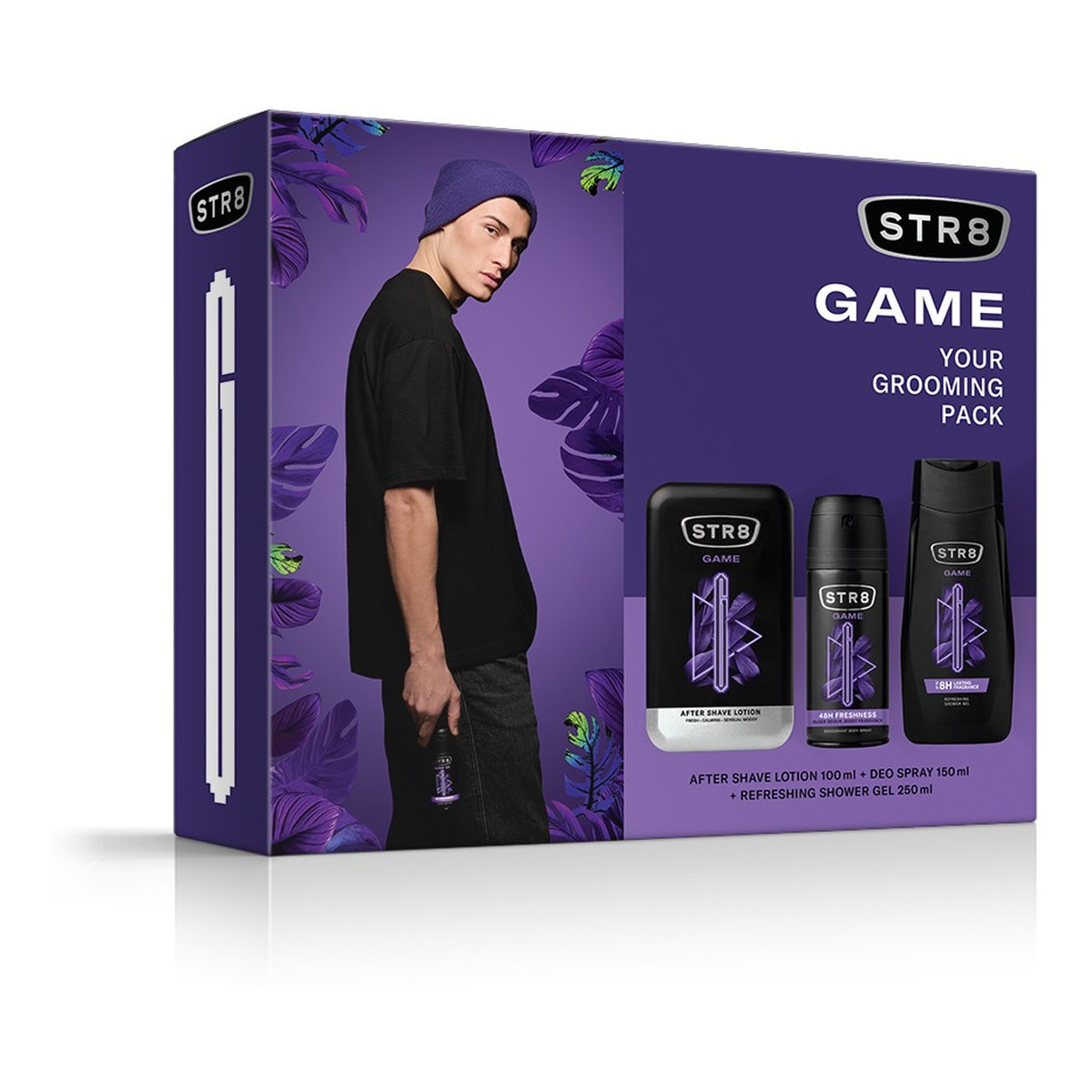 STR8 Zestaw prezentowy game (woda po goleniu 100ml+deo spray 150ml+żel pod prysznic 250ml)