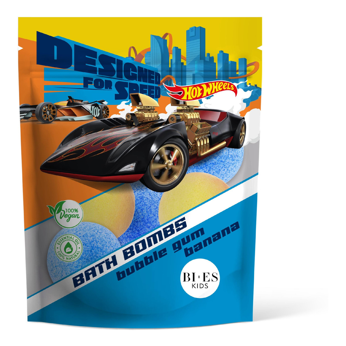 Bi-es Hot Wheels Musujące kule do kąpieli - Bubble Gum & Banana