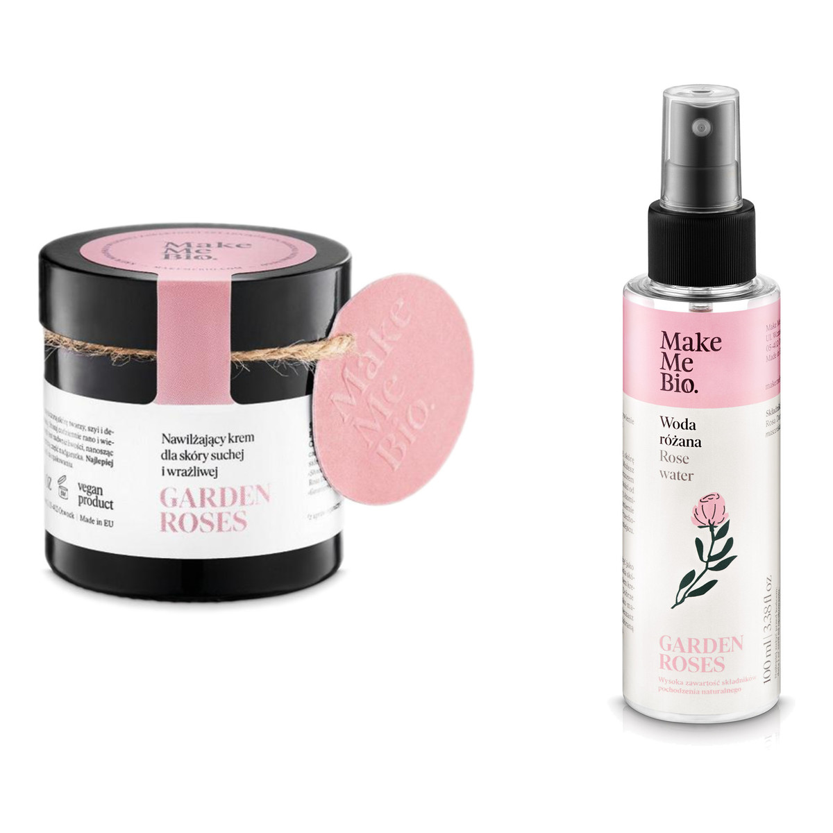 Make Me Bio Garden Roses Nawilżający Krem Dla Skóry Suchej i Wrażliwej + Woda różana