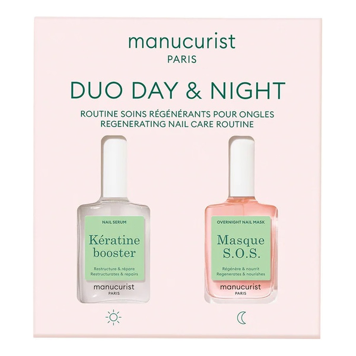 Manucurist Duo Day Night Zestaw pielęgnacyjny do paznokci 2x15ml 30ml