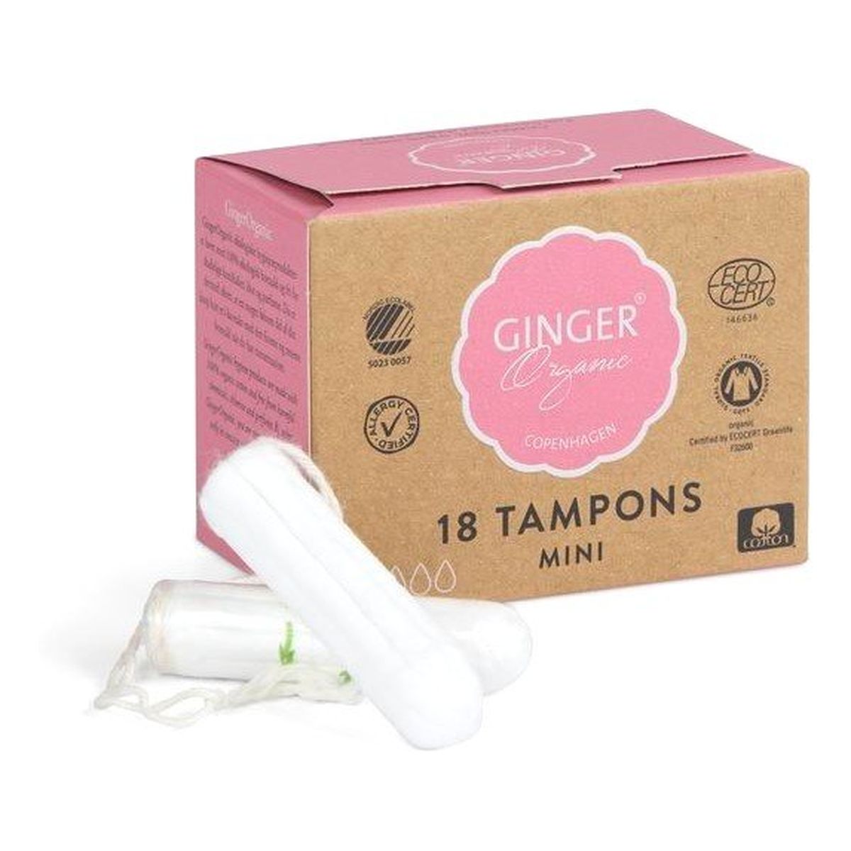Ginger Organic Tampons tampony organiczne bez aplikatora mini 18szt