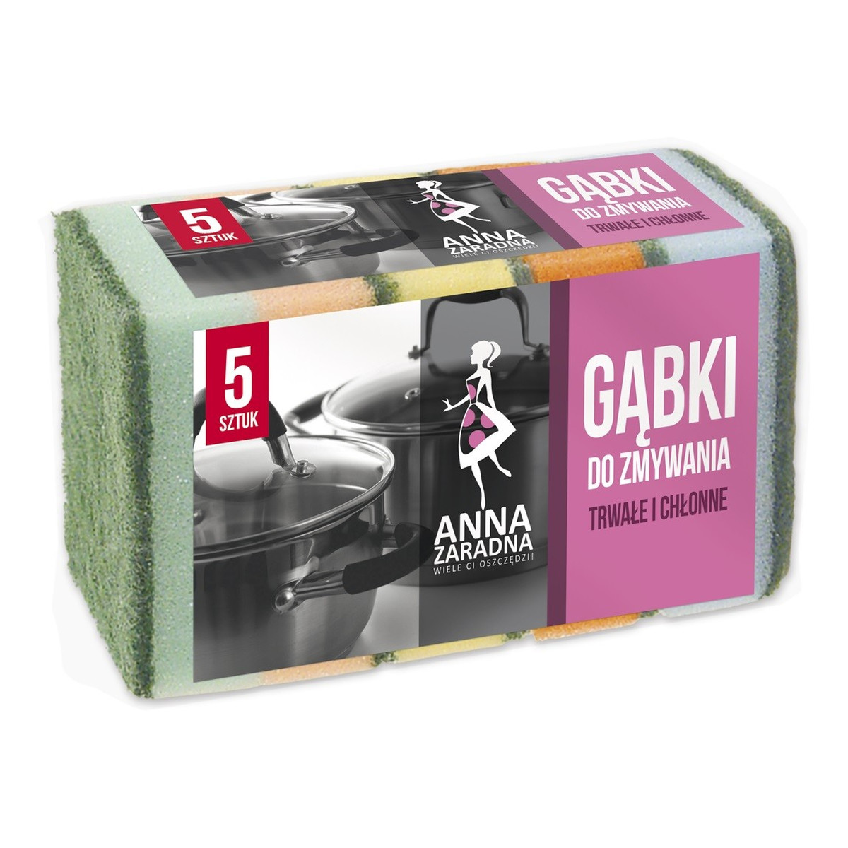 Anna Zaradna Gąbki do zmywania 5 szt.