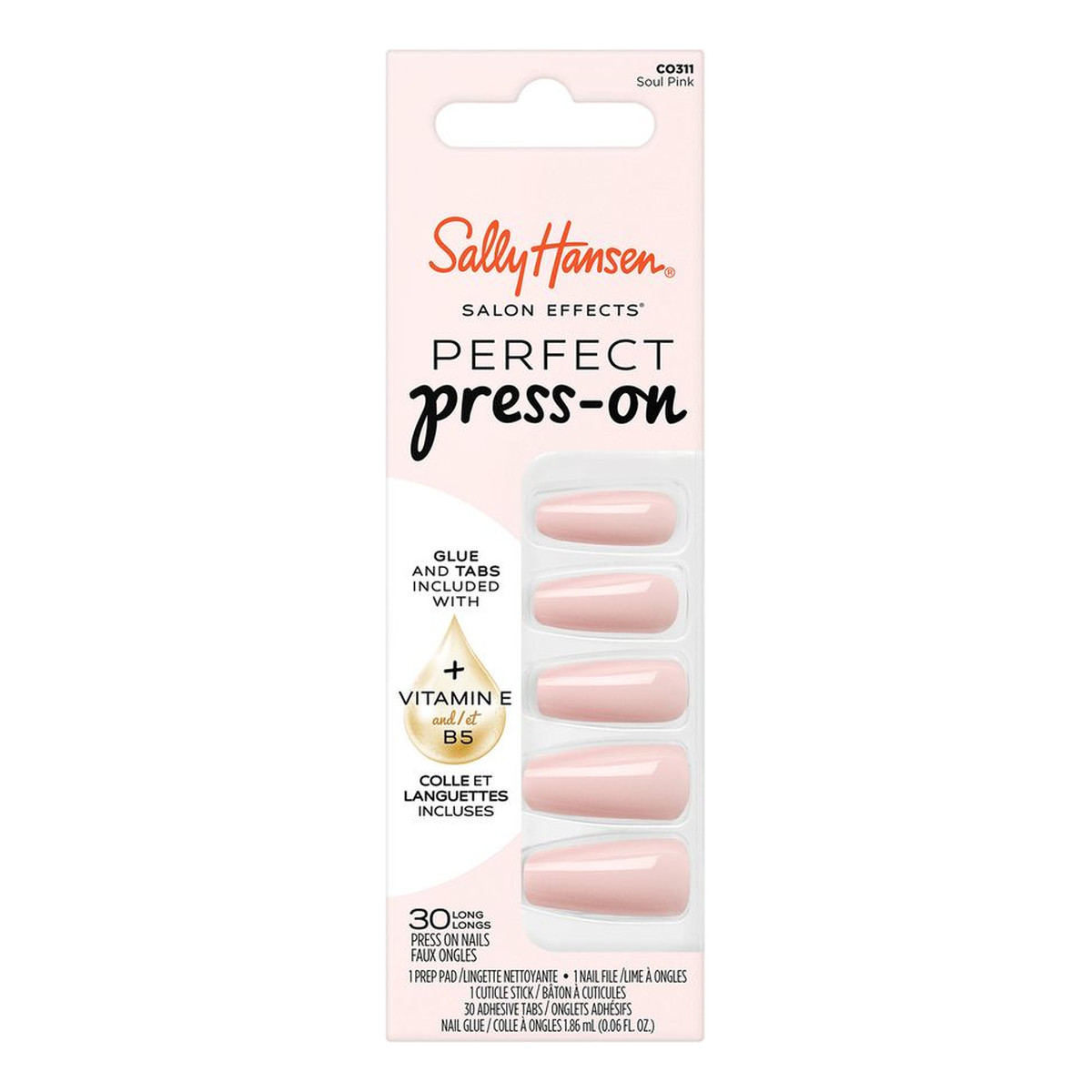 Sally Hansen Salon Effects Perfect Press On sztuczne paznokcie samoprzylepne Soul Pink 30szt