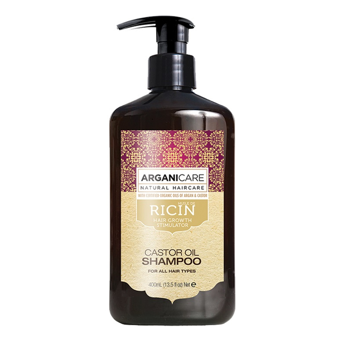 Arganicare Castor oil szampon stymulujący porost włosów 400ml