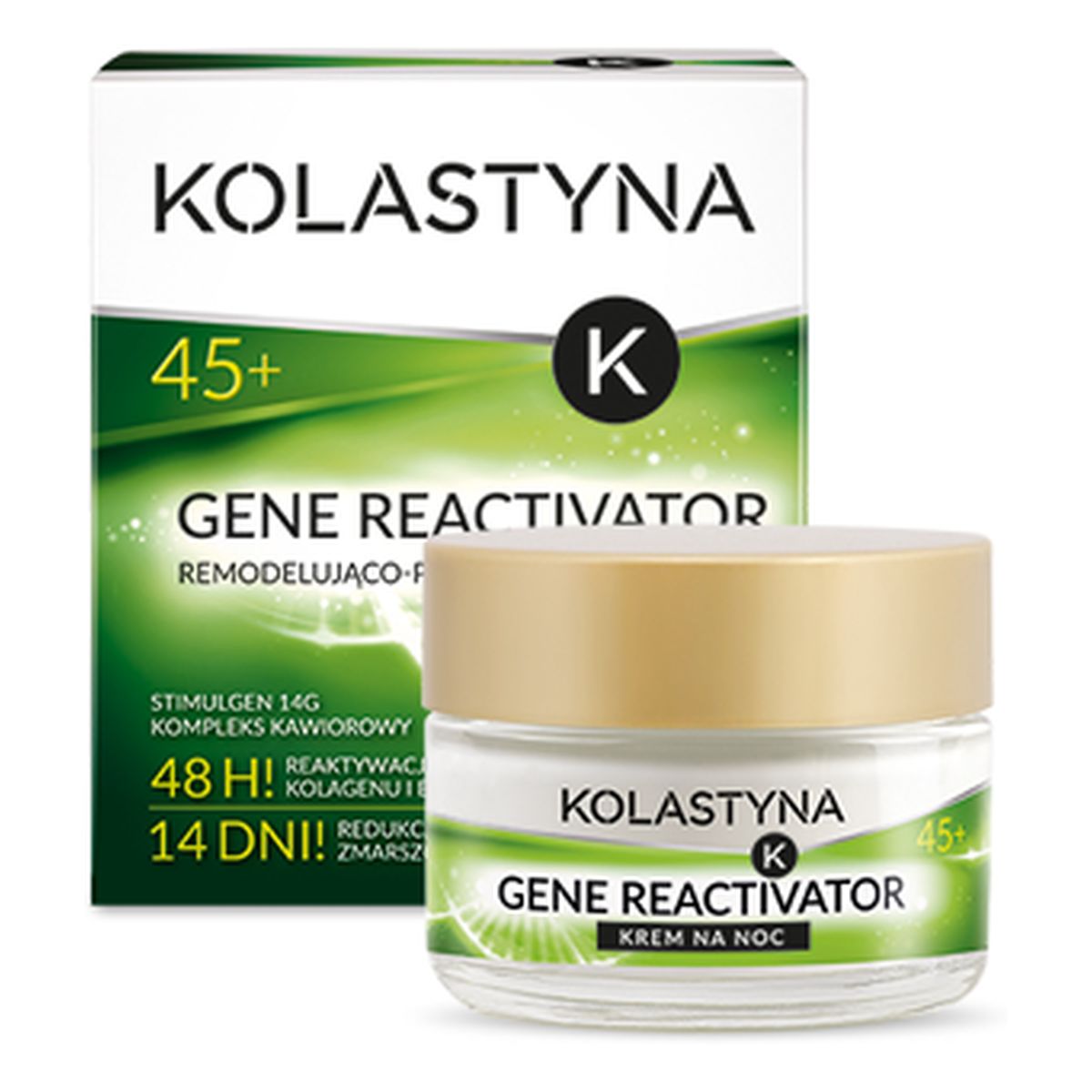 Kolastyna Gene Reactivator 45+ Remodelująco - Przeciwzmarszczkowy Krem Do Twarzy Na Noc 50ml
