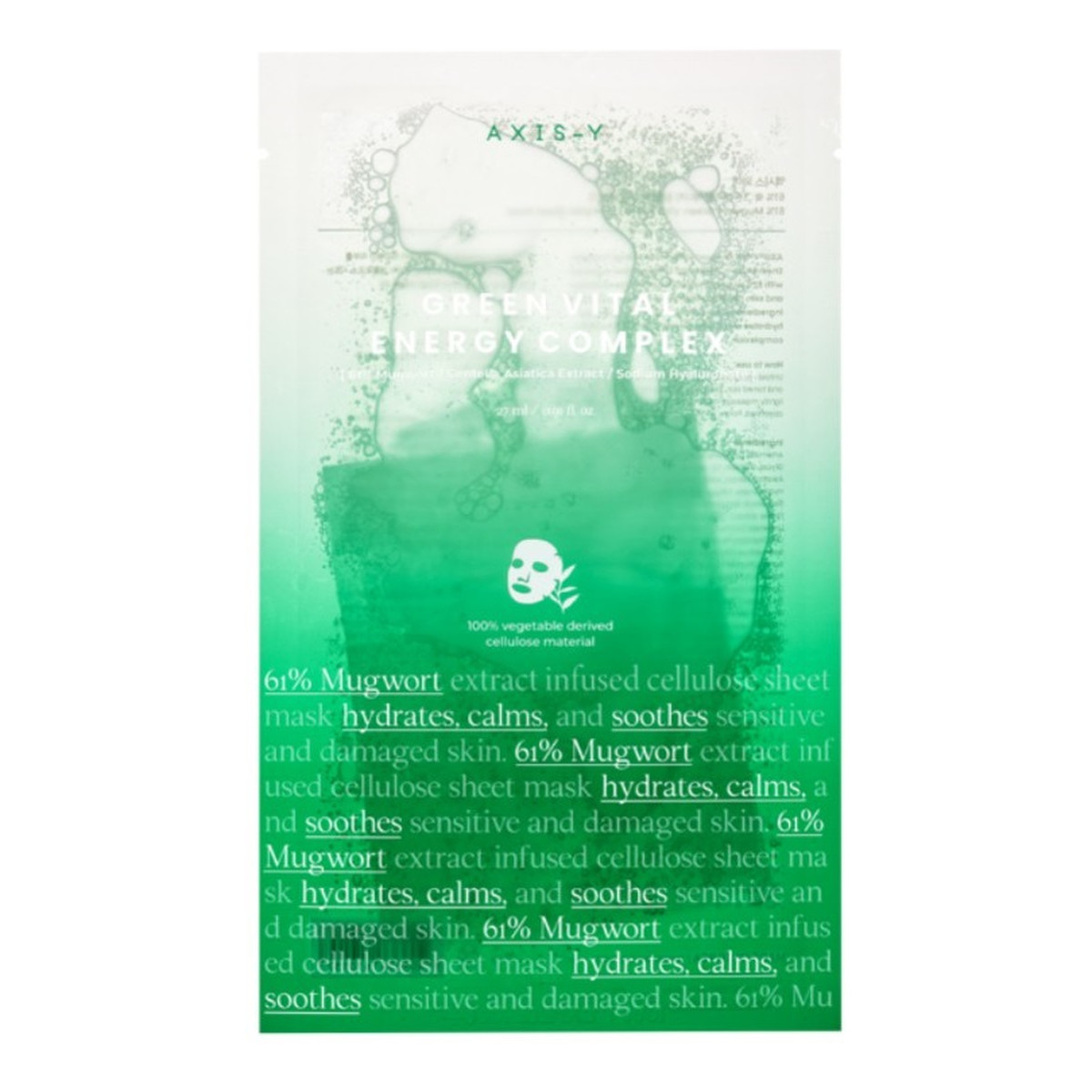 Axis-Y 61% mugwort green vital energy complex sheet mask witalizująca maska do twarzy w płachcie