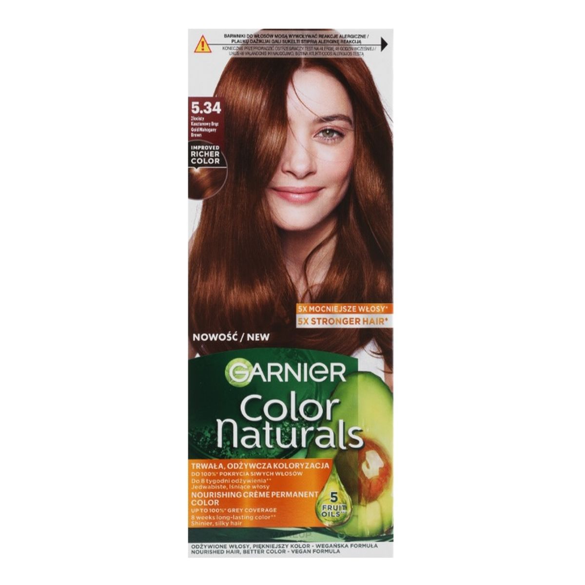 Garnier Color naturals odżywcza farba do włosów 5.34 złocisty kasztanowy brąz