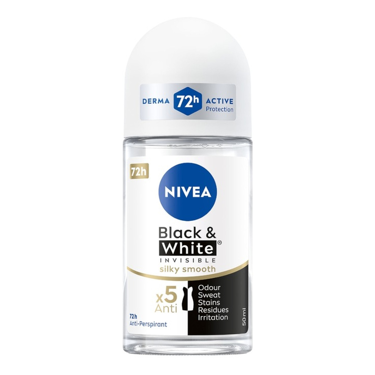 Nivea Black&White Invisible Silky Smooth Antyperspirant w kulce 50ml