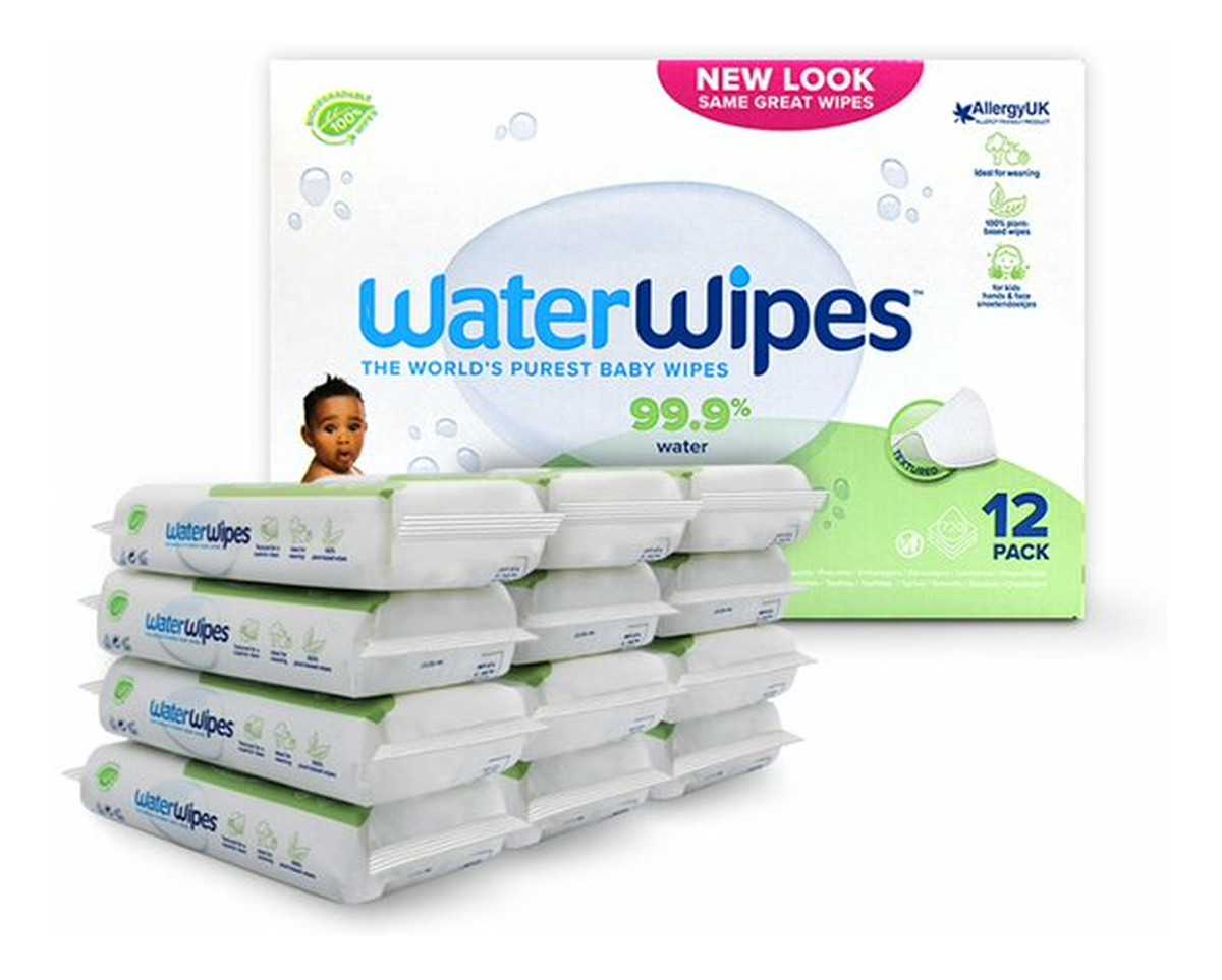 Chusteczki nawilżane dla dzieci Soapberr 99,9%wody i kropla ekstraktu owocowego+wyciągu z orzechów 60szt x12 (720szt)