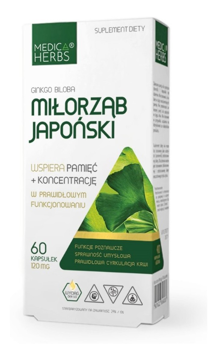 Miłorząb Japoński suplement diety 60 kapsułek