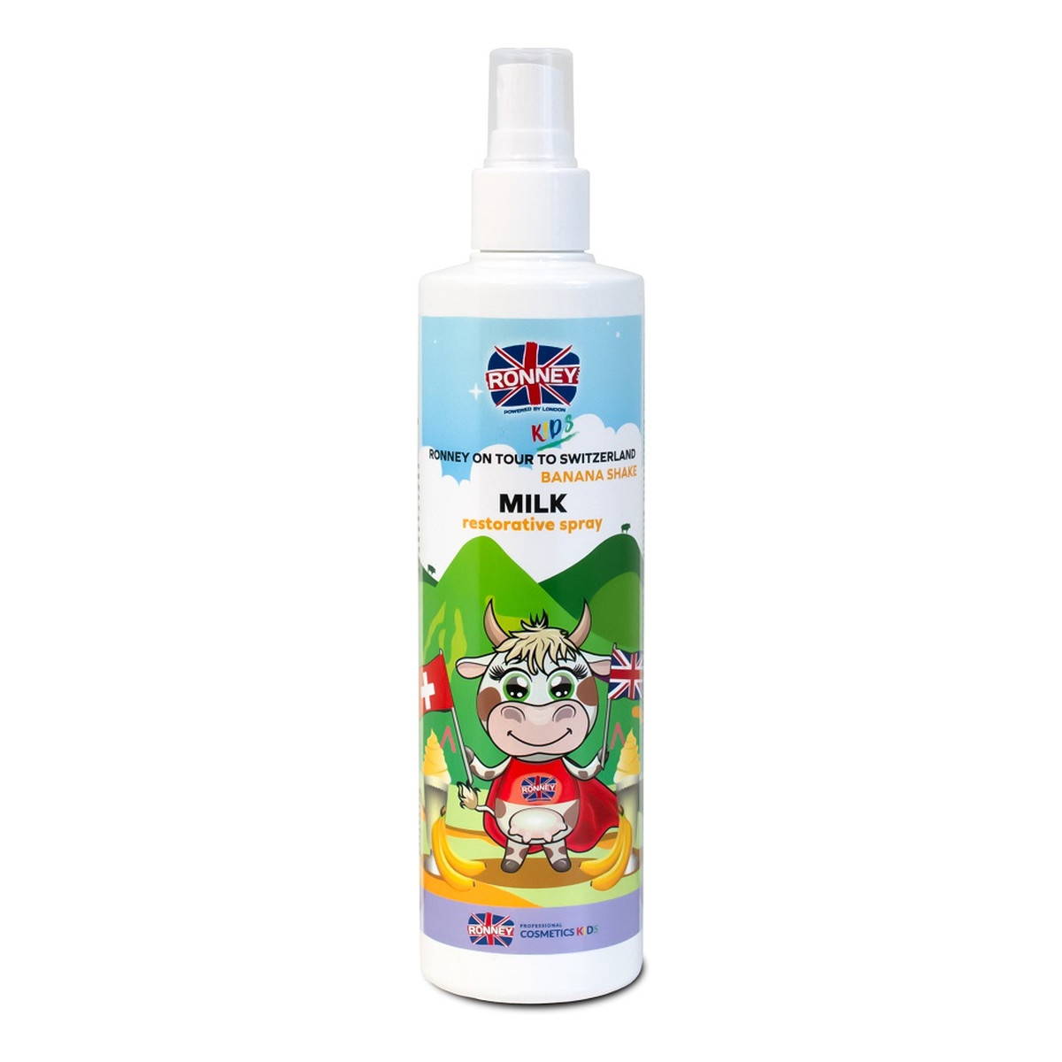 Ronney Kids On Tour To Switzerland Milk Restorative Spray Mleczko do włosów dla dzieci banana shake 285ml