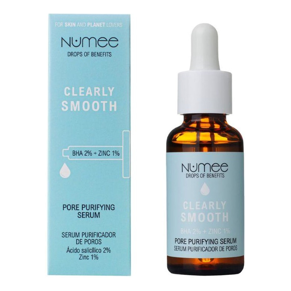 Numee Drops of Benefits Clearly Smooth Serum oczyszczające pory BHA 2% + Cynk 1% 30ml